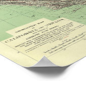 Geomorphic map, Californië, Nevada Poster (Hoek)
