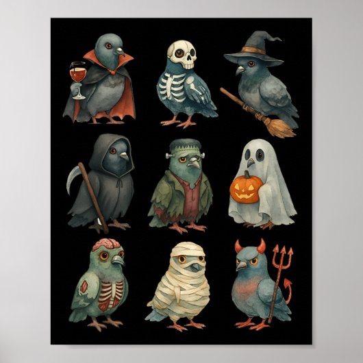 Geon Bird Soky Witch Boo Zombie Halloween Boys &am Poster (Voorkant)