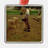 Geoogst aardappelen metalen ornament (Voorkant)