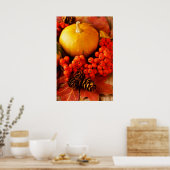 Geoogste pompoenen met valbladeren 2 poster (Keuken)