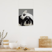 Geoorloofd konijn dat over het geoorloofde uiteind poster (Keuken)