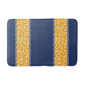 Geopard, blauw van de marine, wit, mosterdgeel, va badmat (Voorkant)