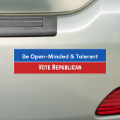 GEOPEN EN TOLERANTE STEMMING BUMPERSTICKER (Op auto)