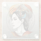 geopenbaarde schoonheid glazen onderzetter (Achterkant)