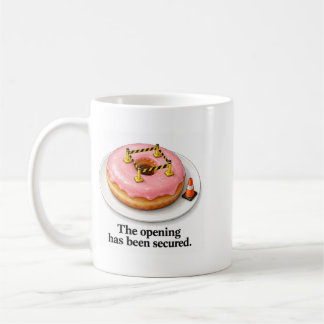 Geopend Gegarandeerd Grappig Veiligheidsdoughnut Koffiemok