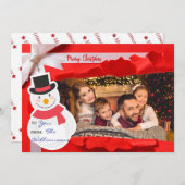 Geopend kerstcadeau onthult uw gezinsfoto feestdagenkaart (Voorkant / Achterkant)