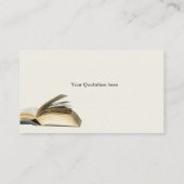 Geopende bibliothecaresschrijver visitekaartje (Achterkant)