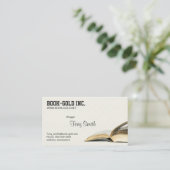 Geopende bibliothecaresschrijver visitekaartje (Staand voorkant)