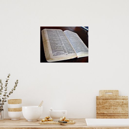 Geopende Bijbel Poster (Keuken)