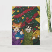 Geopende Cadeaus Feestdagen Kaart (Voorkant)