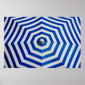 Geopende gestreepte paraplu poster (Voorkant)