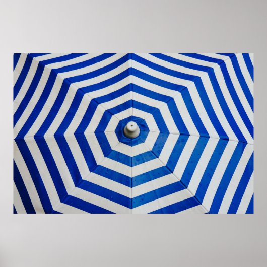 Geopende gestreepte paraplu poster (Voorkant)