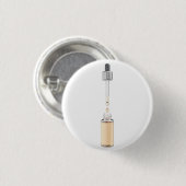 Geopende glazen druppelfles met pipet ronde button 3,2 cm (Voorkant /achterkant)