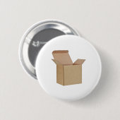 Geopende kartonnen doos ronde button 5,7 cm (Voorkant /achterkant)
