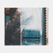 GEOPENTE BLAUVERE VENSTERS FLEECE DEKEN (Voorkant (Horizontaal))