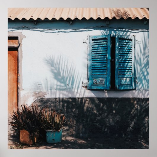 GEOPENTE BLAUVERE VENSTERS POSTER (Voorkant)