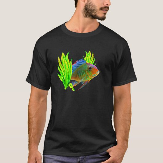 Geophagus Eartheater Cichlid Aquarium Keepers Vis T-shirt (Voorkant)