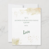 Geophisticeerd goud met salie groen baby shower kaart (Achterkant)