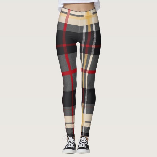 Geophisticeerd mengsel van tartan leggings (Voorkant)