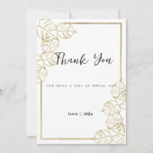 Geophisticeerd wit goud tropisch blad Bedankt Kaart (Voorkant)