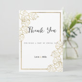 Geophisticeerd wit goud tropisch blad Bedankt Kaart (Staand voorkant)