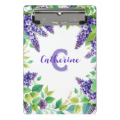 Geophisticeerde Paarse lila's met groene bladeren Mini Klembord (Voorkant)