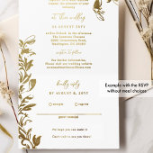Geophisticeerde witte en gouden folie laat alles i all in one uitnodiging