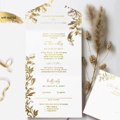 Geophisticeerde witte en gouden folie laat alles i all in one uitnodiging