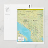 Geopolitieke kaart van de Midden-Balkan (Voorkant / Achterkant)