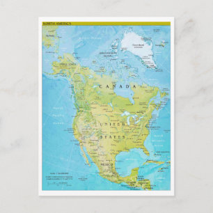 Geopolitieke kaart van Noord-Amerika