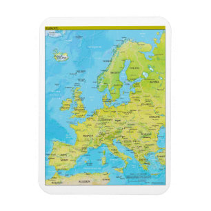 Geopolitieke regionale kaart van Europa Magneet