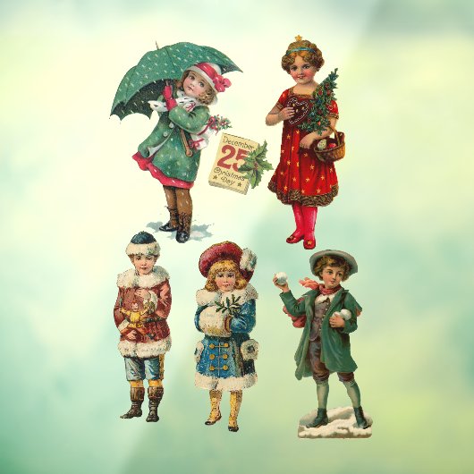 Geordende kersttekens raamsticker (Vel 3)