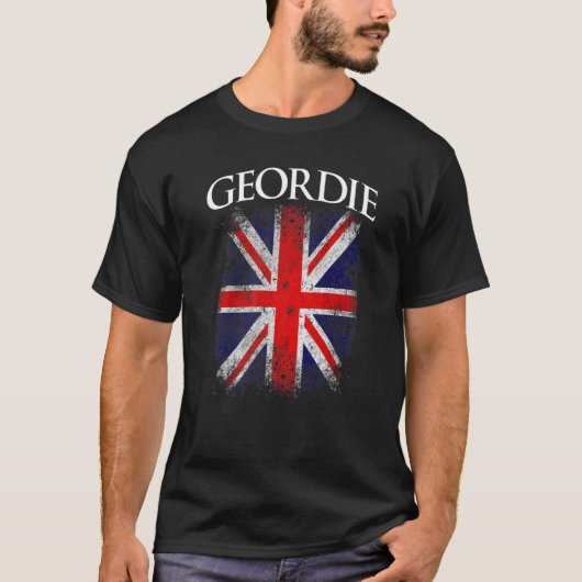 Geordie Retro British Flag Funny T-shirt (Voorkant)