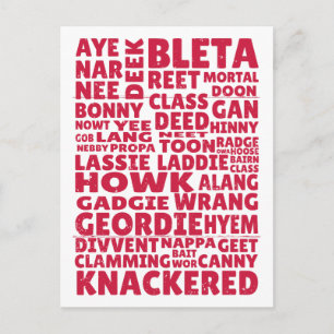Geordie slang Noordelijk Engels taal Briefkaart
