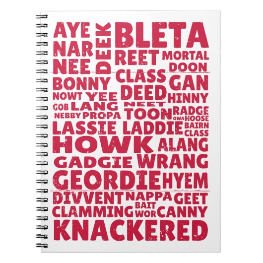 Geordie slang Noordelijk Engels taal Notitieboek (Voorkant)