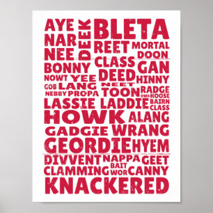 Geordie slang Noordelijk Engels taal Poster