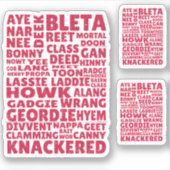 Geordie slang Noordelijk Engels taal Sticker (Voorkant)