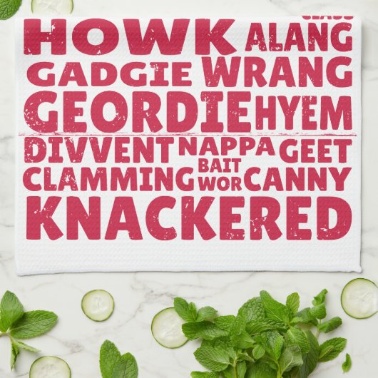 Geordie slang Noordelijk Engels taal Theedoek (Gevouwen)