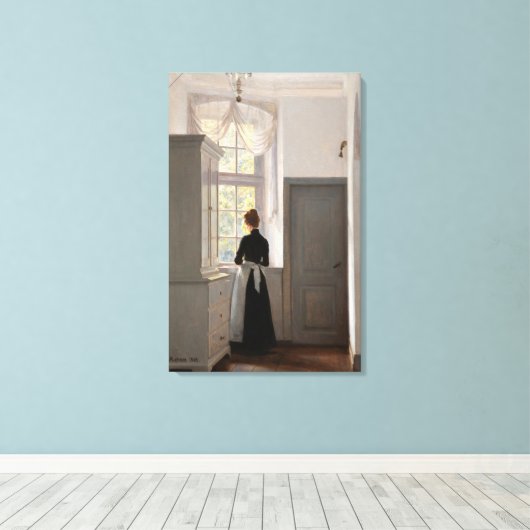 Georg Achen - Het droomraam in het oude Liselund Canvas Afdruk (Insitu (Houten vloer))