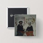 Georg Fugger zijn vrouw Regina Imhoff, Geheim Vierkante Button 5,1 Cm (Voorkant /achterkant)