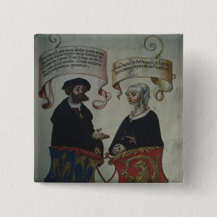 Georg Fugger zijn vrouw Regina Imhoff, Geheim Vierkante Button 5,1 Cm