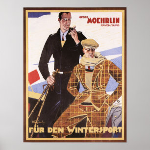 Georg Moehrlin Wintersport Mode kleding Draag Poster