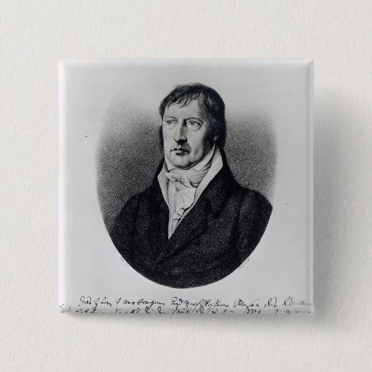 Georg Wilhelm Friedrich Hegel Vierkante Button 5,1 Cm (Voorkant)