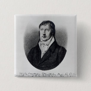 Georg Wilhelm Friedrich Hegel Vierkante Button 5,1 Cm