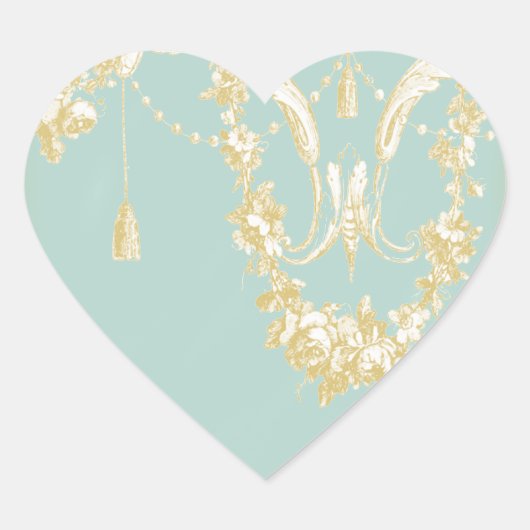 Georgana (Marie Antoinette Blue) Envelope Seal Hart Sticker (Voorkant)