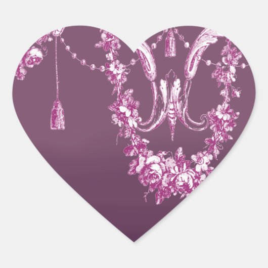 Georgana (Plum) Envelope Seal Hart Sticker (Voorkant)