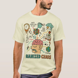 Georganiseerde chaos – een kleurrijke mindmap t-shirt