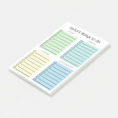 Georganiseerde dingen om Blauw groen geel te doen Post-it® Notes (Schuin)