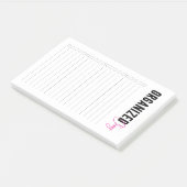 Georganiseerde roze Chaos met checkboxes Post-it® Notes (Schuin)