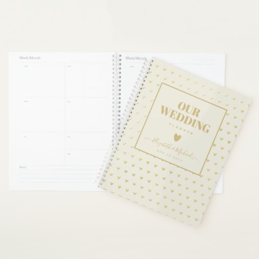 GEORGANISEERDE TROUWPLANNER - GOUDEN Harten Aangep Planner (Display)